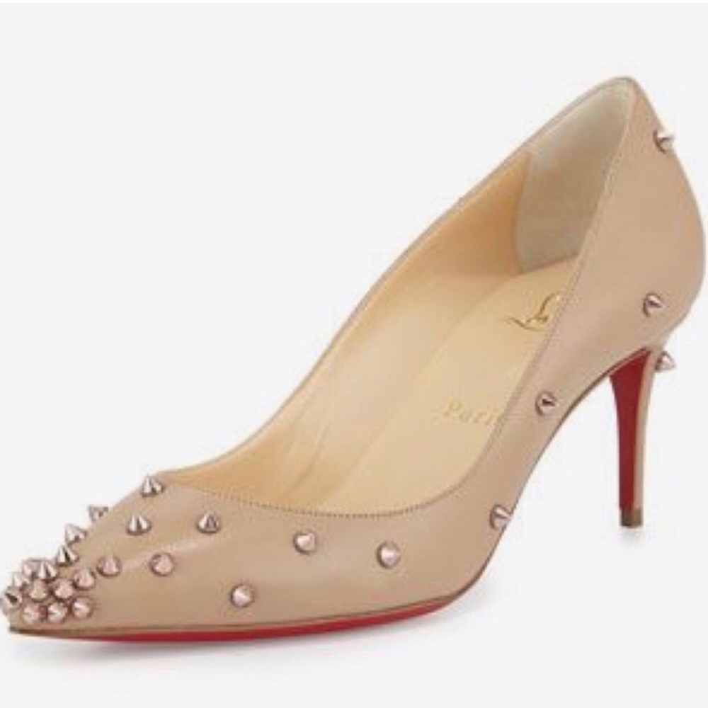 Christian Louboutin Degraspike Nude Heels Size 36.5